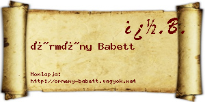 Örmény Babett névjegykártya